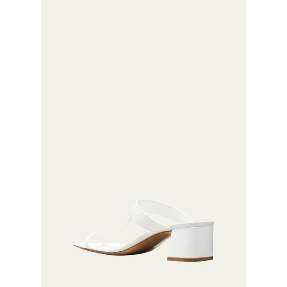 Dries Van Noten Leather Heeled Thong Sandals - 11b - White - Picture 2 of 4